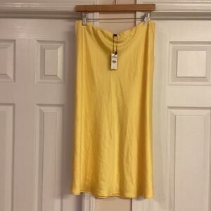 Express Bright Yellow Satin Skirt